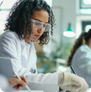 Female scientist working